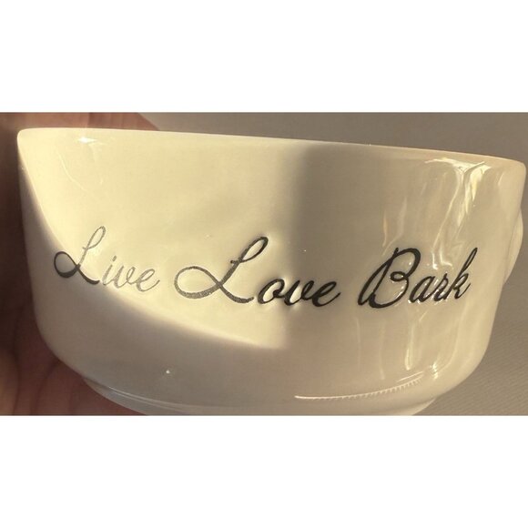 Fido's Diner Other - FIDO'S DINER White Live Love Bark & Pawprint Dog Cat Pet Food Water Bowl